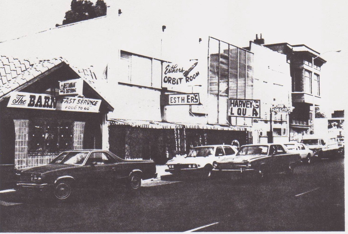 The Barn and 7th Street businesses, Oakland, 1987
